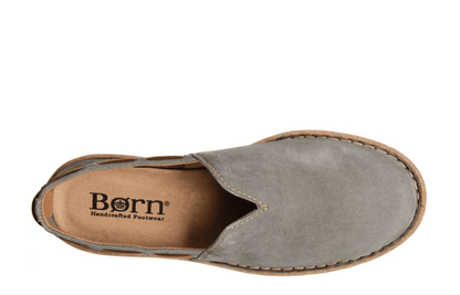 Born Women's Naya Grey Soft Hand-Finished Nubuck Leather Slip On Shoe BR0027822