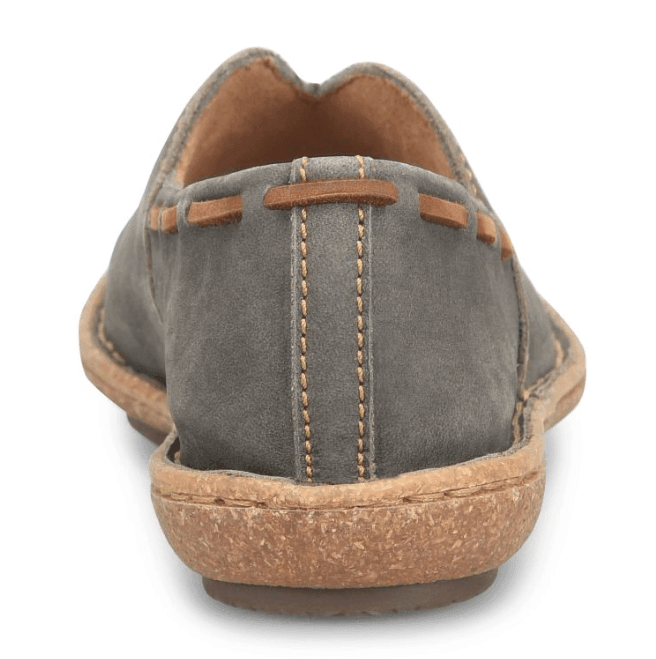 Born Women's Naya Grey Soft Hand-Finished Nubuck Leather Slip On Shoe BR0027822