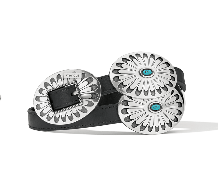 Brighton Women's Blackbird Concho w/ Turquoise Black Leather Belt B60453
