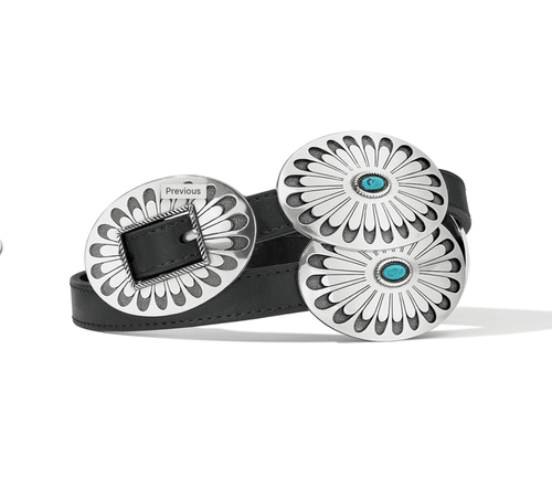 Brighton Women's Blackbird Concho w/ Turquoise Black Leather Belt B60453