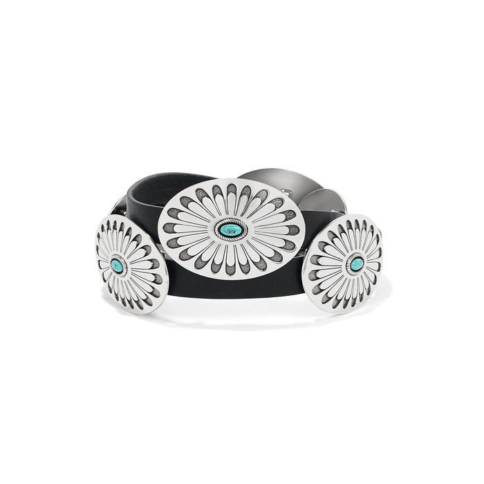 Brighton Women's Blackbird Concho w/ Turquoise Black Leather Belt B60453-Painted Cowgirl Western Store