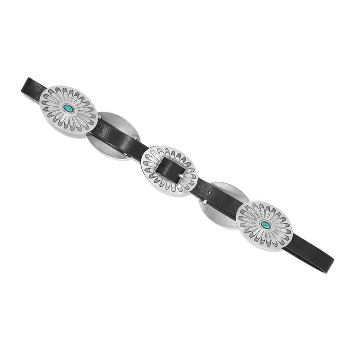 Brighton Women's Blackbird Concho w/ Turquoise Black Leather Belt B60453-Painted Cowgirl Western Store