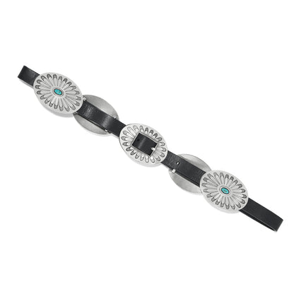 Brighton Women's Blackbird Concho w/ Turquoise Black Leather Belt B60453-Painted Cowgirl Western Store