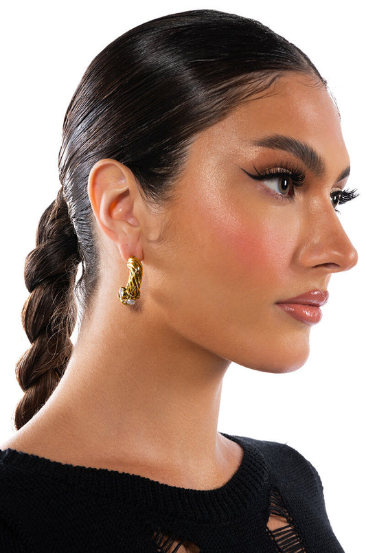 ADELE EMBELLISHED HALF HOOPS