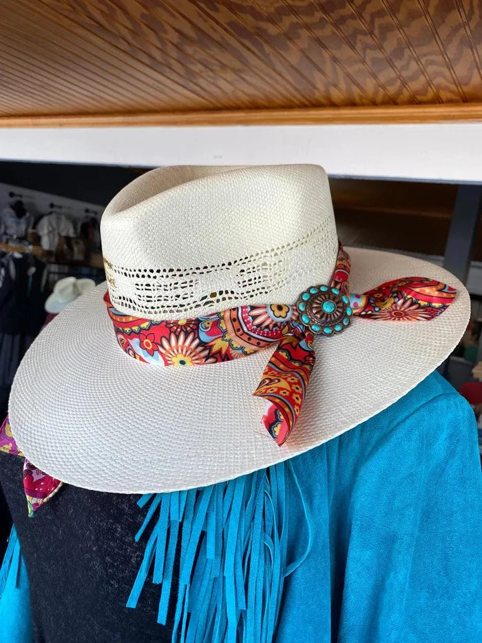 Charlie 1 Horse Chisos Natural Western Fashion Straw Hat CSCHIS-3436-Painted Cowgirl Western Store