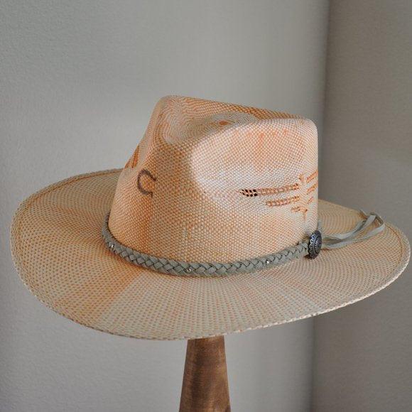 Charlie 1 Horse Topo Chico Coral Straw Hat CSTOPO-3430-Painted Cowgirl Western Store