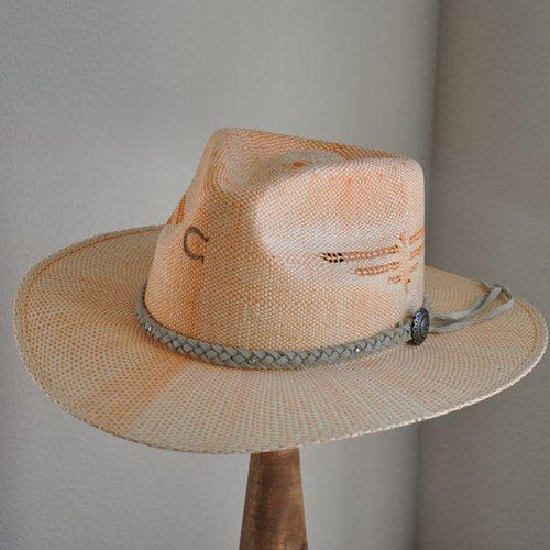 Charlie 1 Horse Topo Chico Coral Straw Hat CSTOPO-3430-Painted Cowgirl Western Store
