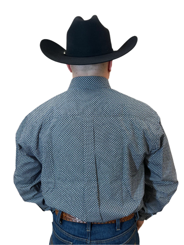 Cinch Men's Blue Geo Print Button Long Sleeve Western Shirt MTW1105516