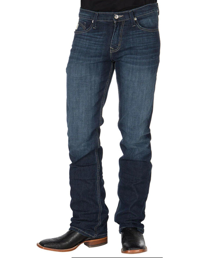 Cinch Men's Ian Slim Fit Dark Wash Boot Cut Jeans MB65436001-Painted Cowgirl Western Store