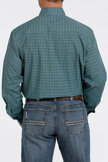 Cinch Men's Teal Classic Fit Button Long Sleeve Western Shirt MTW1105365-Painted Cowgirl Western Store