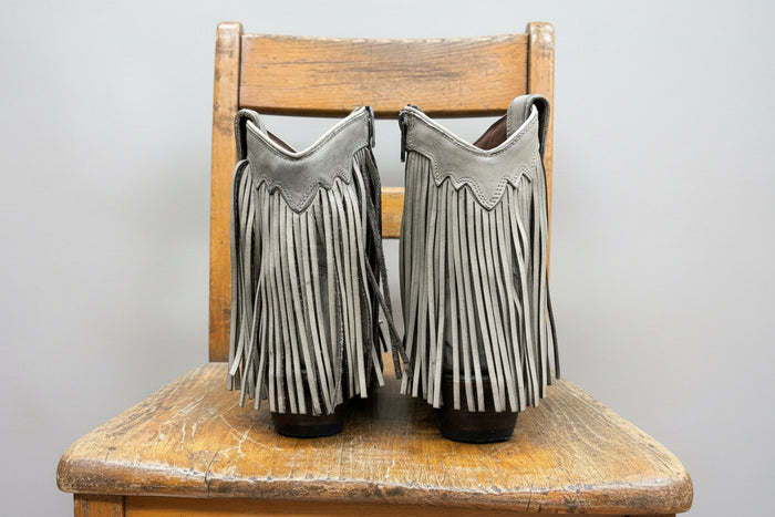 Circle G Women's Sand Fringed Snip Toe Ankle Boots L6071-Painted Cowgirl Western Store