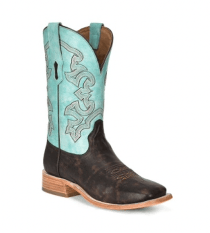 Corral Men's Brown Leather & Turquoise Shaft Cowboy Boots A4347