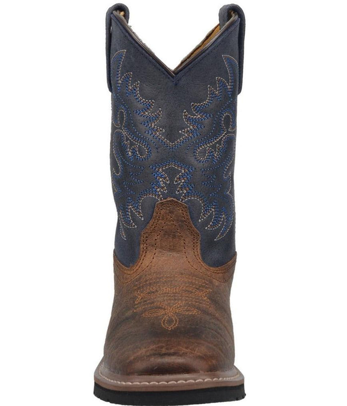 Dan Post Children/Youth Rust Brown & Blue Top Brantley Western Cowboy Boots DPC2938 DPC3938-Painted Cowgirl Western Store
