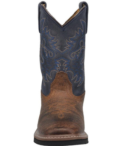 Dan Post Children/Youth Rust Brown & Blue Top Brantley Western Cowboy Boots DPC2938 DPC3938-Painted Cowgirl Western Store