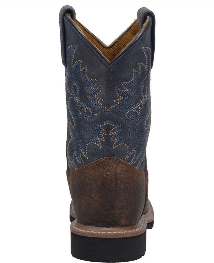 Dan Post Children/Youth Rust Brown & Blue Top Brantley Western Cowboy Boots DPC2938 DPC3938-Painted Cowgirl Western Store