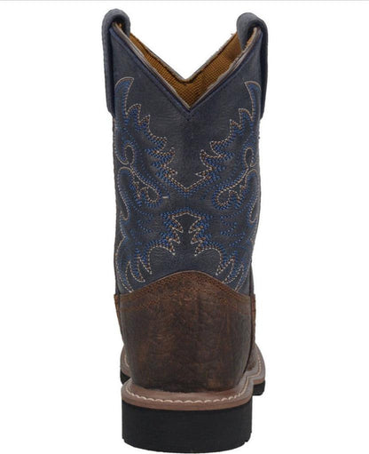 Dan Post Children/Youth Rust Brown & Blue Top Brantley Western Cowboy Boots DPC2938 DPC3938-Painted Cowgirl Western Store