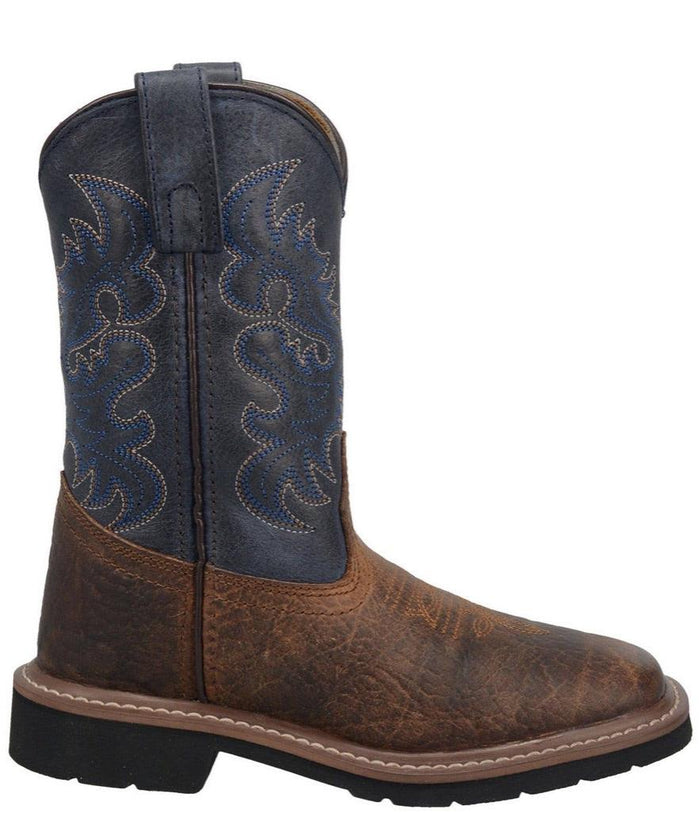Dan Post Children/Youth Rust Brown & Blue Top Brantley Western Cowboy Boots DPC2938 DPC3938-Painted Cowgirl Western Store