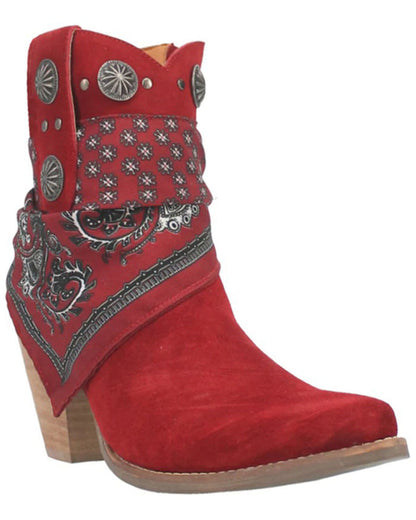 Dingo Women's Red Bandida Cowgirl Ankle Booties DI184-RED-Painted Cowgirl Western Store