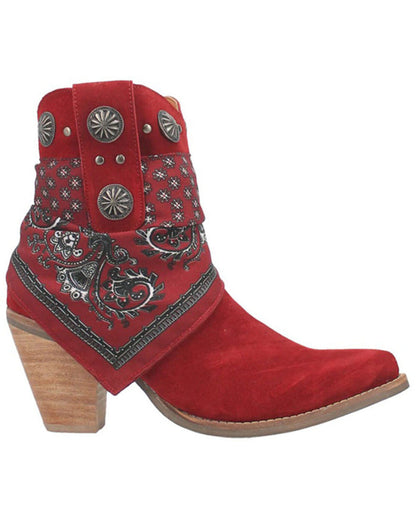 Dingo Women's Red Bandida Cowgirl Ankle Booties DI184-RED-Painted Cowgirl Western Store
