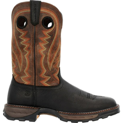 Durango Men's Maverick Onyx Black & Dark Brown Square Toe Western Work Boots DDB0402-Painted Cowgirl Western Store