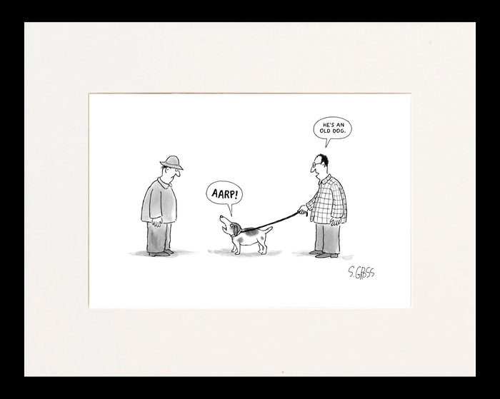 He's an Older Dog Cartoon Print
