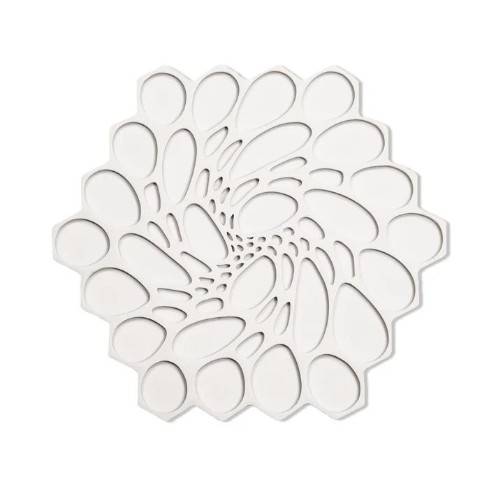 HONEYCOMB SILICONE TRIVET IN CLOUD