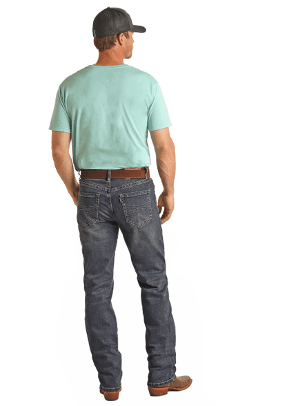 Hooey by Rock & Roll Cowboy Men's Double Barrel Stackable Bootcut Jeans HYMDTBRZRZ