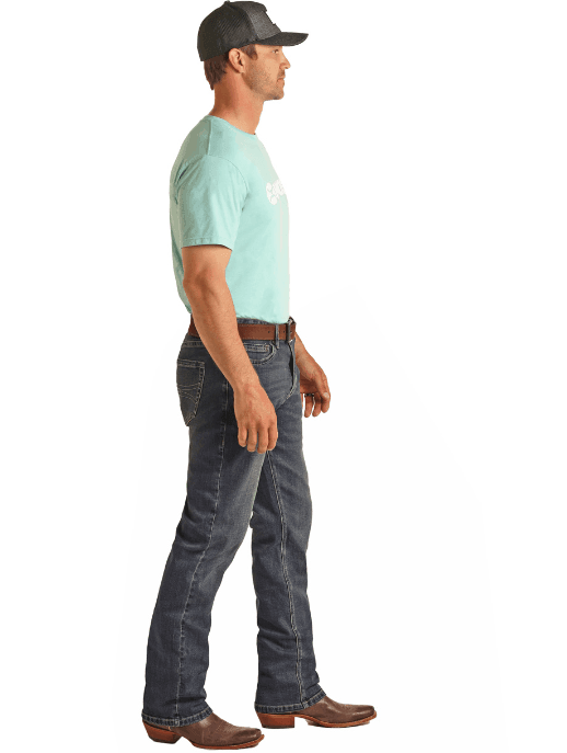 Hooey by Rock & Roll Cowboy Men's Double Barrel Stackable Bootcut Jeans HYMDTBRZRZ