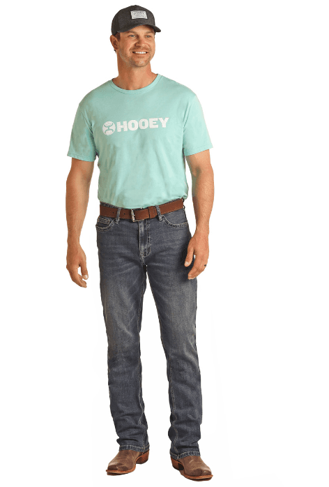 Hooey by Rock & Roll Cowboy Men's Double Barrel Stackable Bootcut Jeans HYMDTBRZRZ