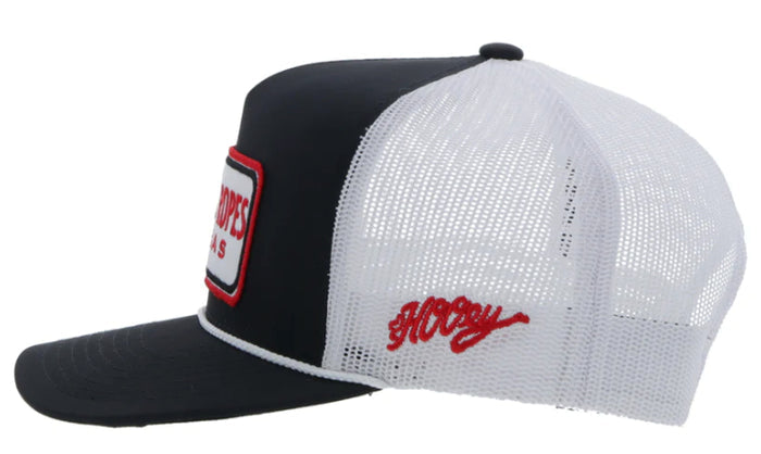 Hooey Cactus Ropes Black & White w/ Red Trucker Snapback Hat CR090-Painted Cowgirl Western Store