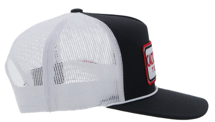 Hooey Cactus Ropes Black & White w/ Red Trucker Snapback Hat CR090-Painted Cowgirl Western Store