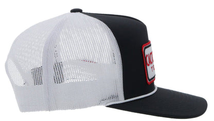 Hooey Cactus Ropes Black & White w/ Red Trucker Snapback Hat CR090-Painted Cowgirl Western Store