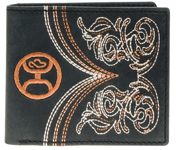 Hooey Ranger Black Rodeo Boot Stitch Bi-Fold Wallet HBF016-BK
