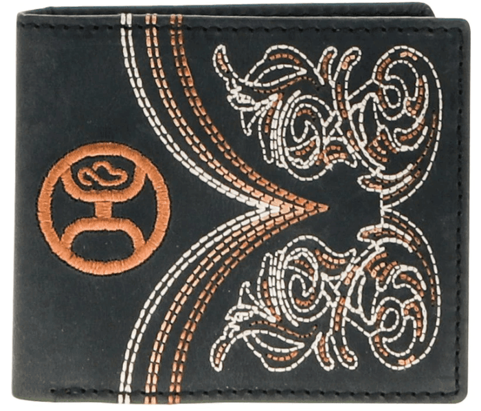 Hooey Ranger Black Rodeo Boot Stitch Bi-Fold Wallet HBF016-BK