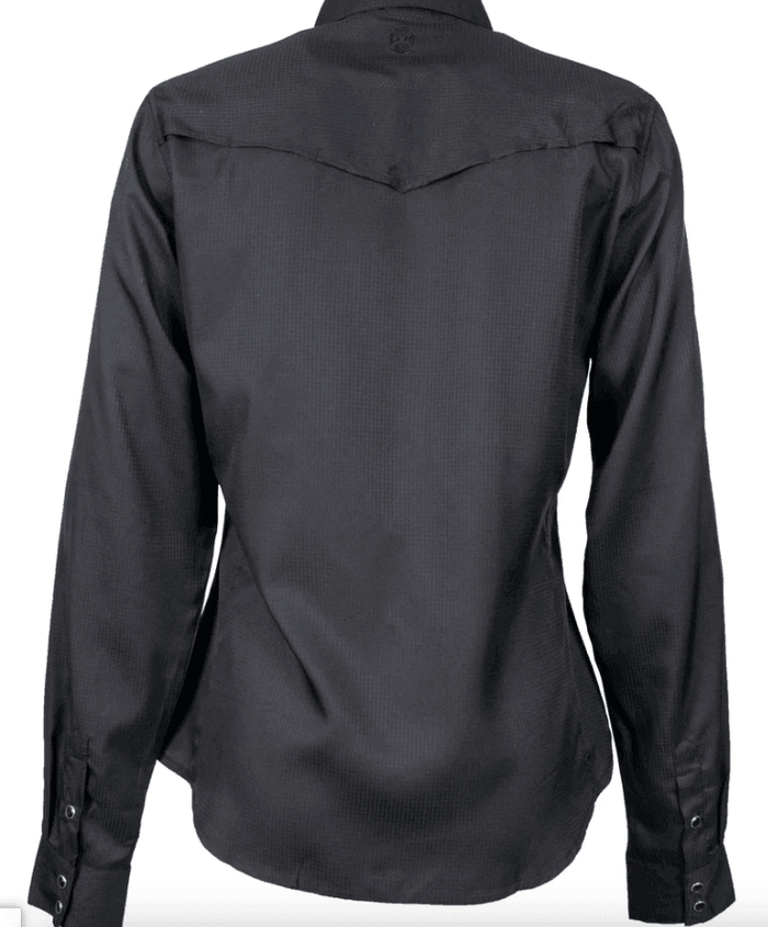 Hooey Women’s Sol Black Pearl Snap Long Sleeve Western Shirt 40 UPF  HT1613BK