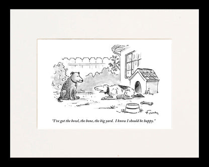 I Know I Should be Happy Cartoon Print
