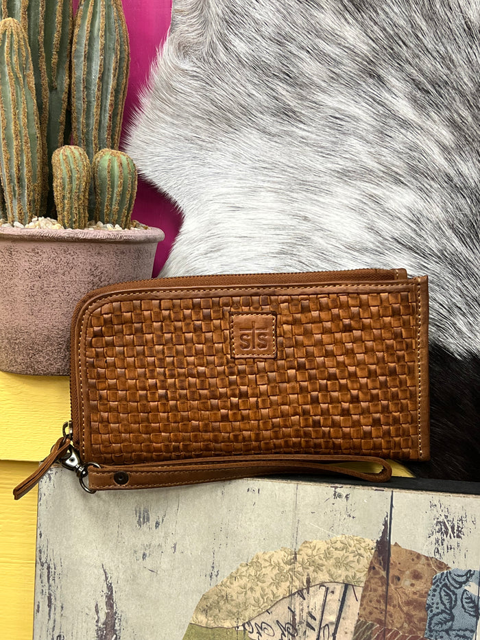 STS Sweet Grass Woven Leather Clutch Wallet Wristlet STS32304-Painted Cowgirl Western Store