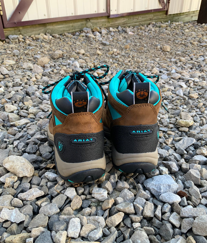 Ariat Women's Terrain H2O Waterproof Weathered Brown & Turquoise Lace Up Shoe 10042538-Painted Cowgirl Western Store
