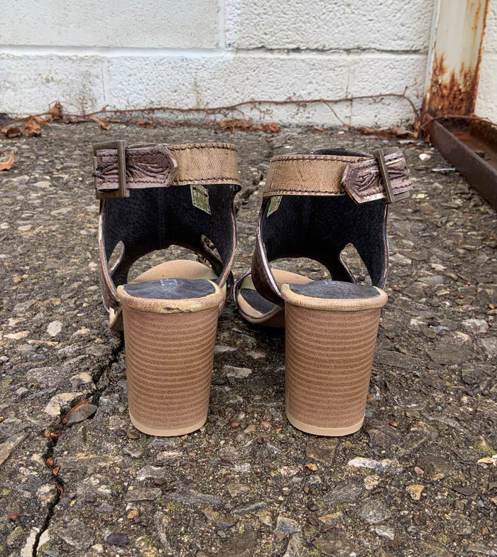 Roper Women's Vintage Beige Tooled Leather Open Toe Sanded Sandal 0946-3064-Painted Cowgirl Western Store