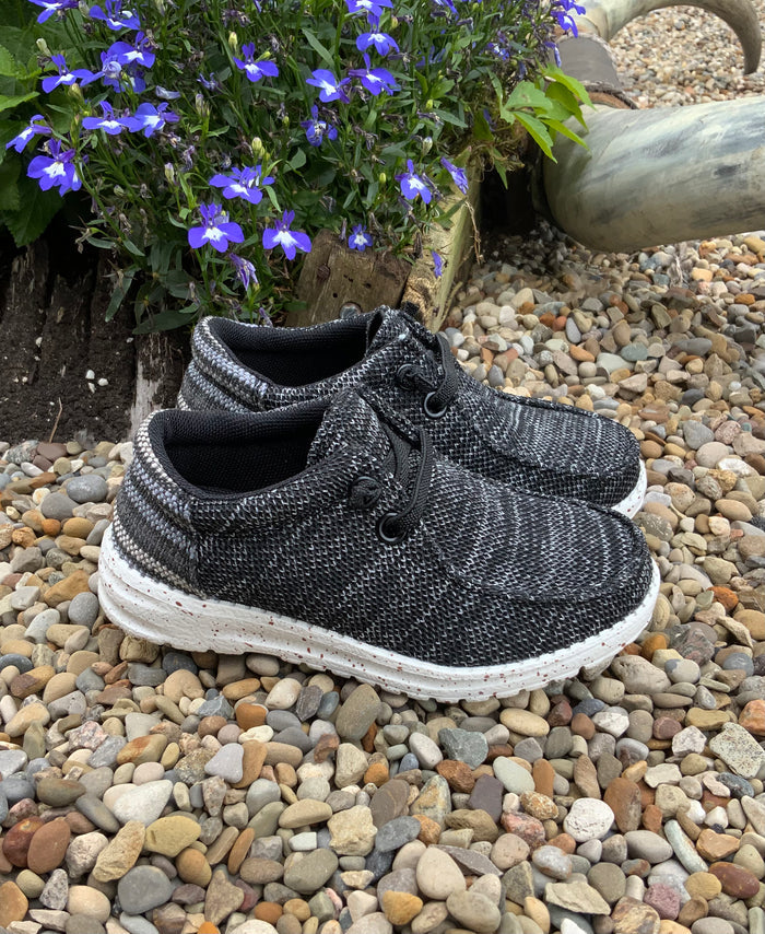 Roper Children/Youth Hang Loose Black Slip On Casual Shoe 1793-3113-Painted Cowgirl Western Store