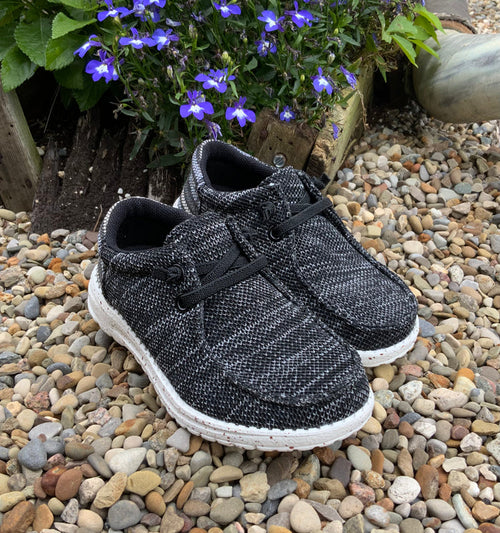 Roper Children/Youth Hang Loose Black Slip On Casual Shoe 1793-3113-Painted Cowgirl Western Store