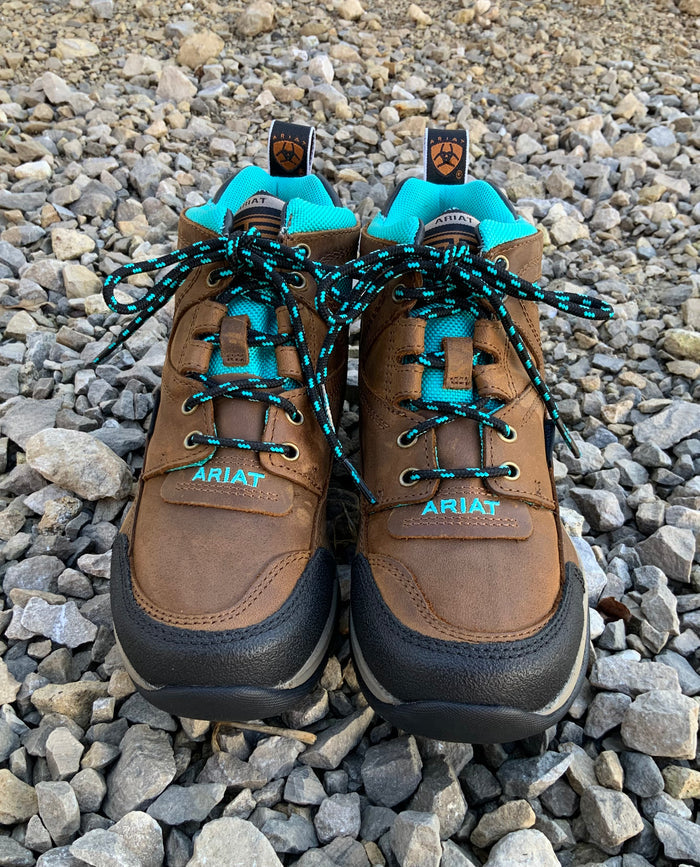 Ariat Women's Terrain H2O Waterproof Weathered Brown & Turquoise Lace Up Shoe 10042538-Painted Cowgirl Western Store