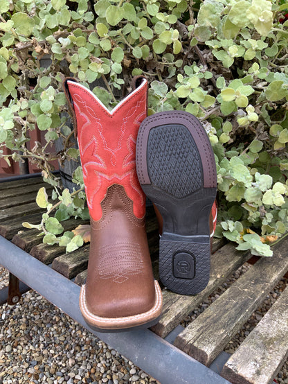 Roper Children's Dark Tan Leather & Red Top Western Cowboy Boot 0911-2940-Painted Cowgirl Western Store