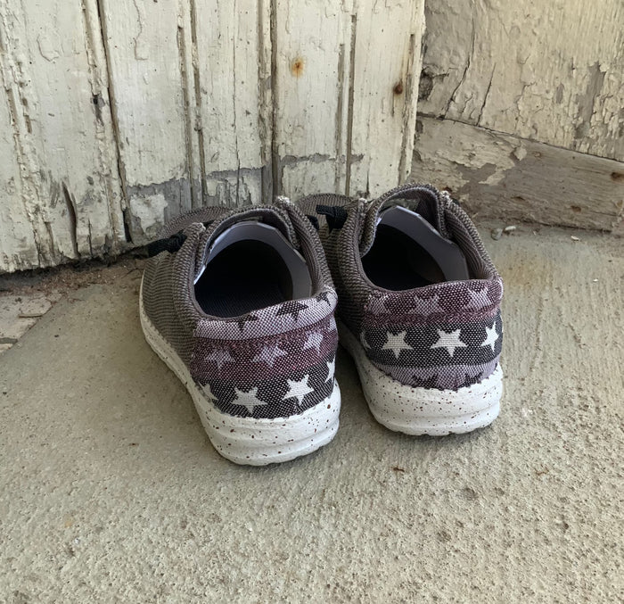 Roper Children/Youth Hang Loose Brown Canvas Slip On Laced Shoe 1793-2981-Painted Cowgirl Western Store