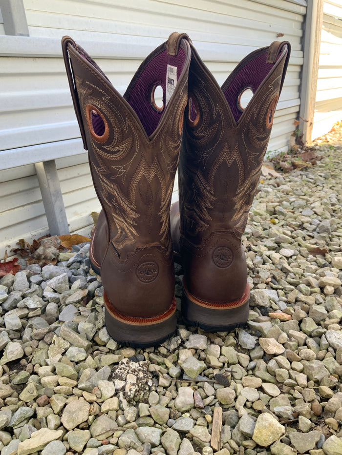 Rocky Women's Rosemary Brown Waterproof Composite Toe Western Work Boots RKW0403-Painted Cowgirl Western Store