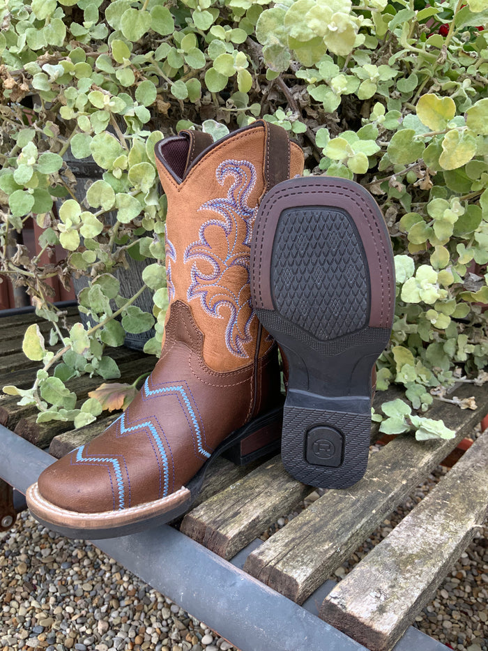 Roper Children & Youth Boy's Monterey Blue Chevron Cowboy Boots 0912-2936-Painted Cowgirl Western Store
