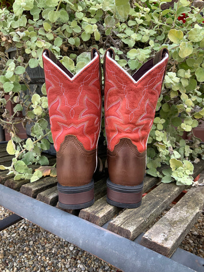 Roper Children's Dark Tan Leather & Red Top Western Cowboy Boot 0911-2940-Painted Cowgirl Western Store