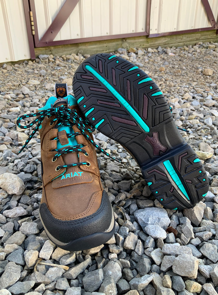 Ariat Women's Terrain H2O Waterproof Weathered Brown & Turquoise Lace Up Shoe 10042538-Painted Cowgirl Western Store