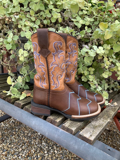 Roper Children & Youth Boy's Monterey Blue Chevron Cowboy Boots 0912-2936-Painted Cowgirl Western Store