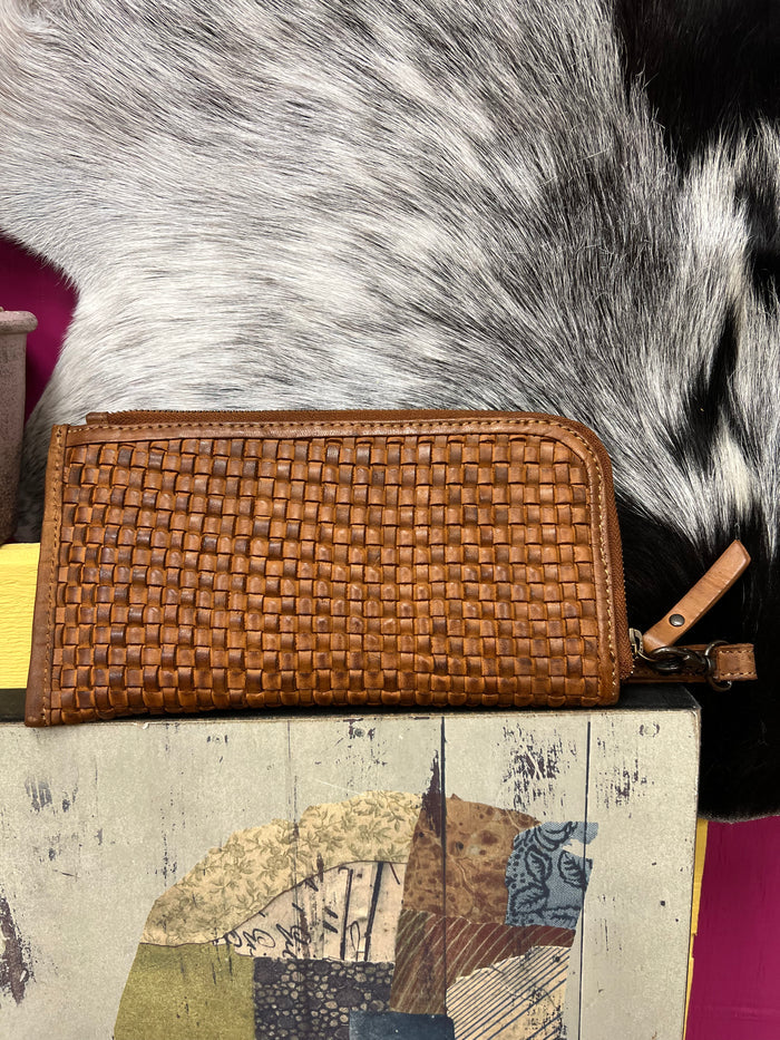 STS Sweet Grass Woven Leather Clutch Wallet Wristlet STS32304-Painted Cowgirl Western Store